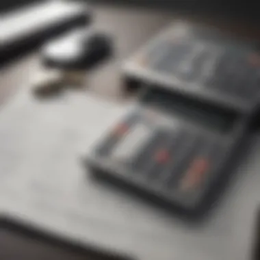 Calculating Total Interest Paid A calculator and finance documents depicting interest calculations