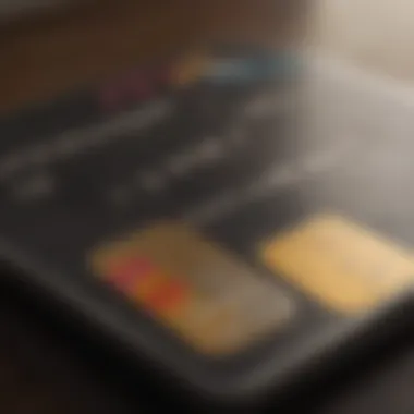 A close-up view of a secured credit card