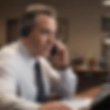 Businessman on a phone call regarding credit management