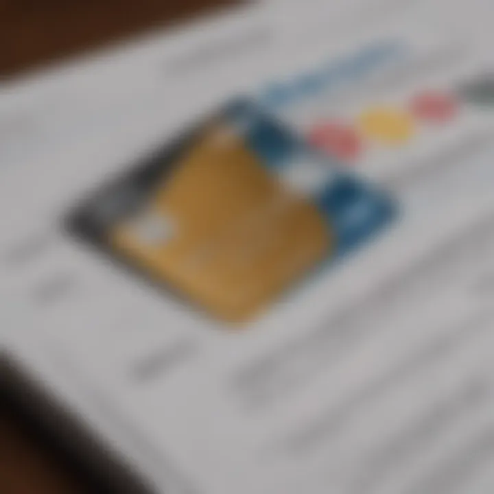 A close-up of a credit card resting on a financial document