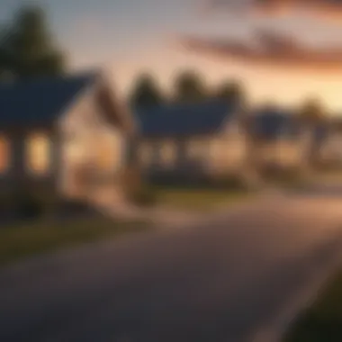 Affordable Housing in Rural Areas Illustration of rural homes symbolizing affordable housing options.