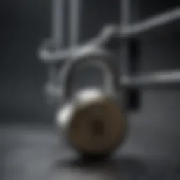 A close-up of a broken padlock symbolizing security breach