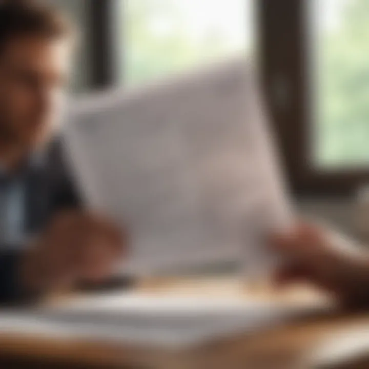 An individual reviewing documents for a certified check