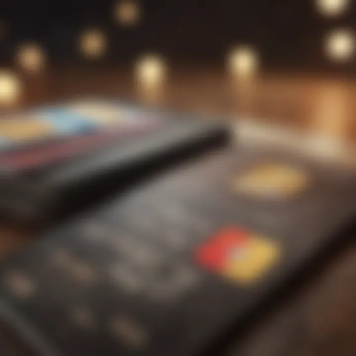 A detailed view of various credit cards showcasing rewards programs.